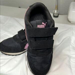 Puma Black and Pink Velcro Sneakers